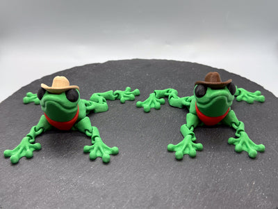 Cowboy Frog Fidget – 3D-printed articulated flexi fidget toy by 3DHotshop
