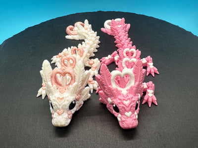 Baby Heart Dragon – 3D-printed articulated flexi dragon fidget toy by 3DHotshop