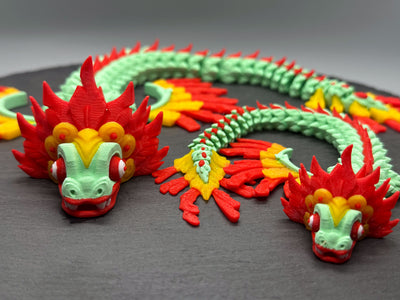 Articulated Aztec Dragon - Quetzalcoatl – 3D-printed articulated flexi dragon fidget toy by 3DHotshop