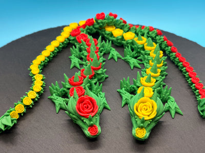 Articulated Rose Dragon – 3D-printed articulated flexi dragon fidget toy by 3DHotshop