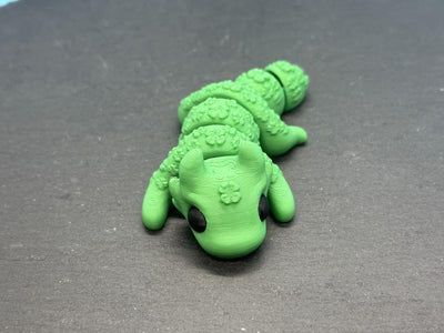 Articulated Mini Clover Dragon – 3D-printed articulated flexi dragon fidget toy by 3DHotshop