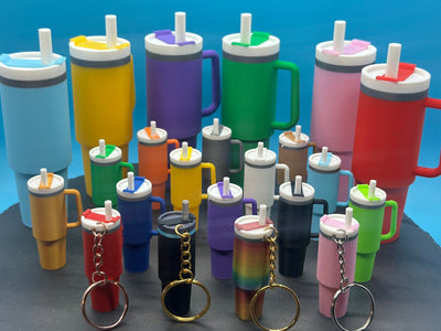 Stanley Inspired Tumbler Keychain – 3D-printed articulated flexi fidget toy by 3DHotshop