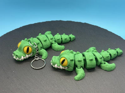 Articulated Crocodile – 3D-printed articulated flexi fidget toy by 3DHotshop