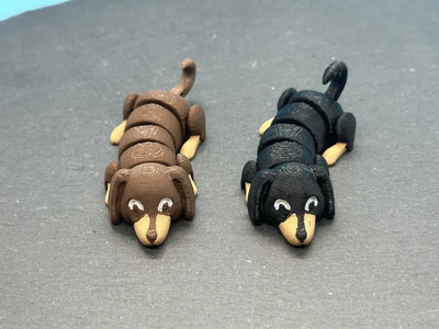 Articulated Mini Dachshund Dog – 3D-printed articulated flexi fidget toy by 3DHotshop