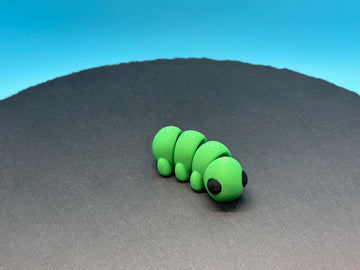 Articulated Mini Caterpillar – 3D-printed articulated flexi fidget toy by 3DHotshop