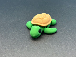 Articulated Mini Sea Turtle – 3D-printed articulated flexi fidget toy by 3DHotshop