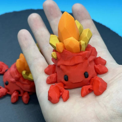Articulated Crystal Crab – 3D-printed articulated flexi fidget toy by 3DHotshop