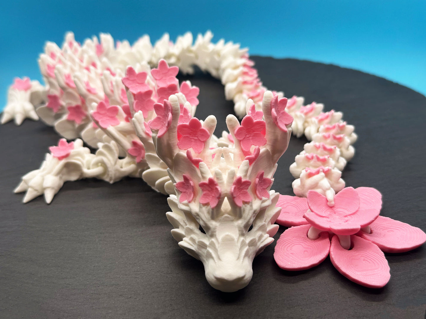 Long Articulated Cherry Blossom Flower Dragon