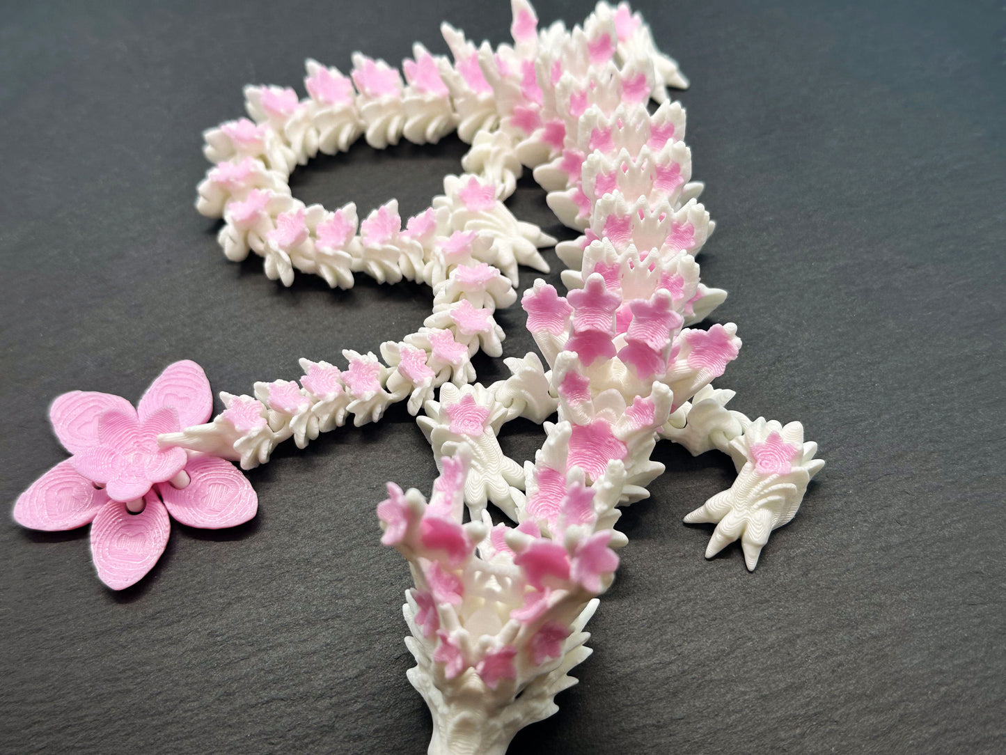 Long Articulated Cherry Blossom Flower Dragon