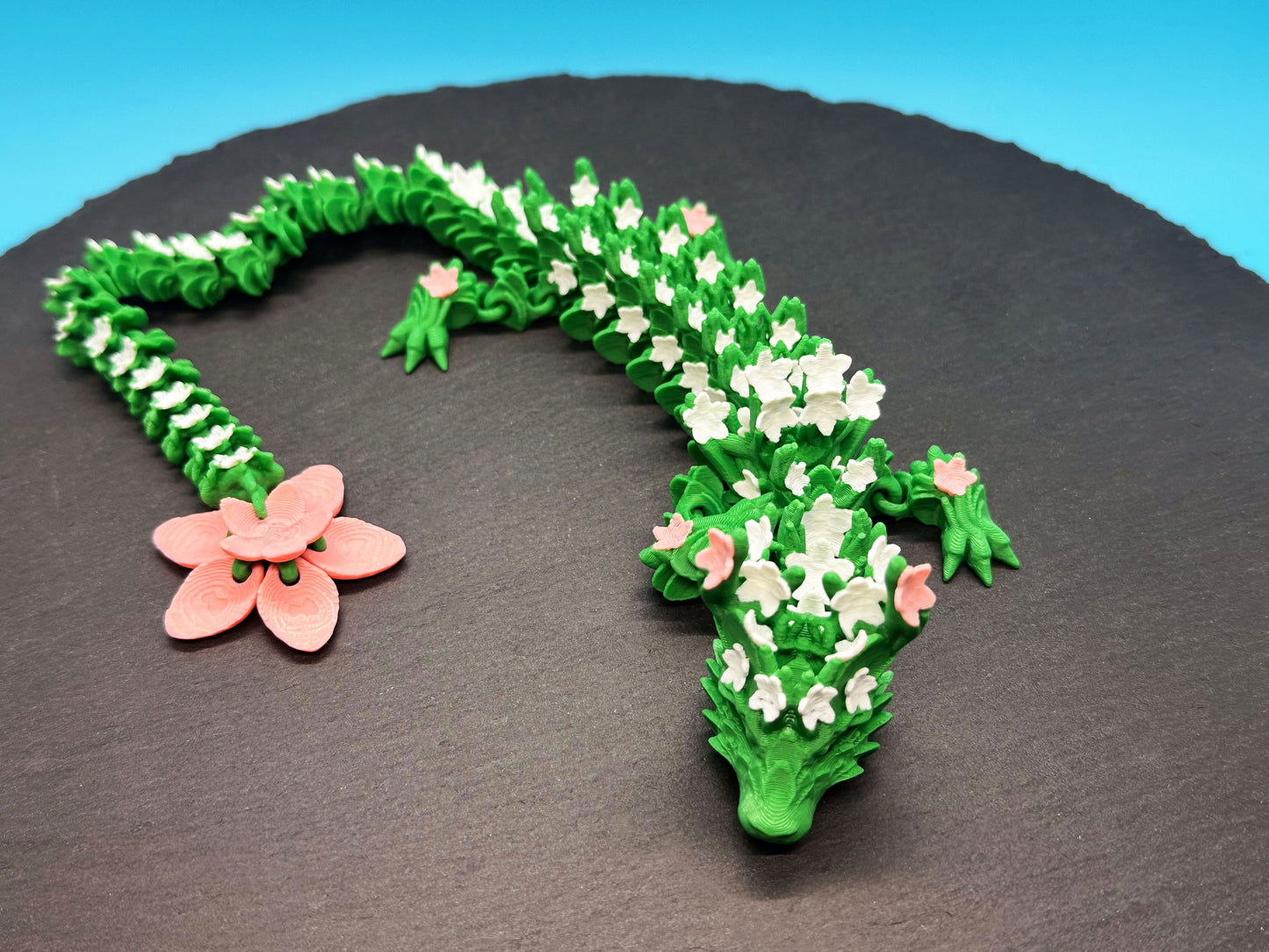 Long Articulated Kawaii Flower Dragon Figure