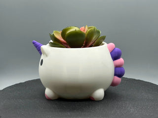 Unicorn Planter – 3D-printed succulent planter by 3DHotshop