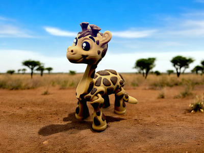 Articulated Giraffe – 3D-printed articulated flexi fidget toy by 3DHotshop