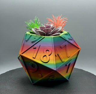 D20 Planter - Wide Opening – 3D-printed succulent planter by 3DHotshop