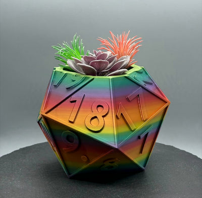 D20 Planter - Wide Opening – 3D-printed succulent planter by 3DHotshop