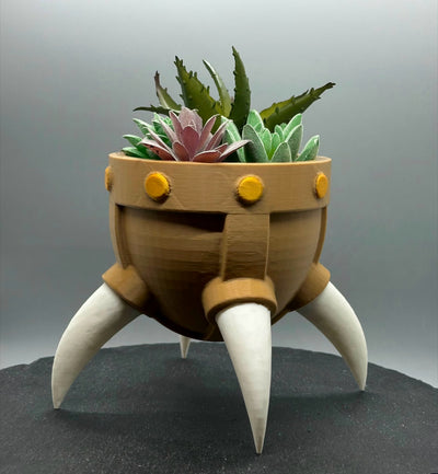 Viking Helmet Planter – 3D-printed succulent planter by 3DHotshop