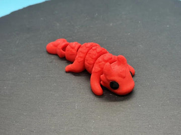 Articulated Mini Red Heart Dragon – 3D-printed articulated flexi dragon fidget toy by 3DHotshop