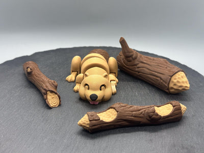 Articulated Beaver – 3D-printed articulated flexi fidget toy by 3DHotshop