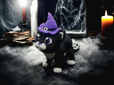 Luna the Witch Cat Fidget – 3D-printed articulated flexi fidget toy by 3DHotshop