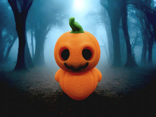 Flexi Halloween Pumpkin Boy – 3D-printed articulated flexi fidget toy by 3DHotshop