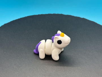 Articulated Mini Unicorn – 3D-printed articulated flexi fidget toy by 3DHotshop