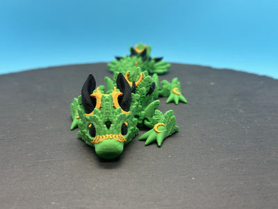 Lunar Dragon, Flexi Dragon – 3D-printed articulated flexi dragon fidget toy by 3DHotshop
