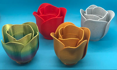 Rose Planter – 3D-printed succulent planter by 3DHotshop