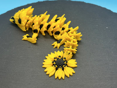 Baby Sunflower Dragon – 3D-printed articulated flexi dragon fidget toy by 3DHotshop