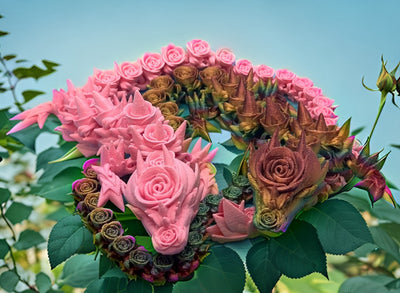 Rose Dragon With/Without Wings – 3D-printed articulated flexi dragon fidget toy by 3DHotshop