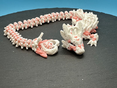 Long Light Heart Dragon – 3D-printed articulated flexi dragon fidget toy by 3DHotshop