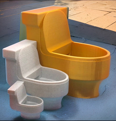 Toilet bowl Succulent Pot – 3D-printed succulent planter by 3DHotshop