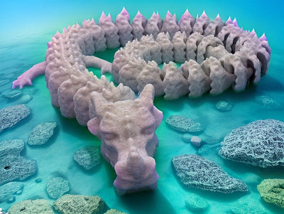 Articulated Stone Dragon – 3D-printed articulated flexi dragon fidget toy by 3DHotshop