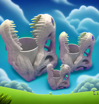 T-Rex Planter Dinosaur Plant Pot – 3D-printed succulent planter by 3DHotshop