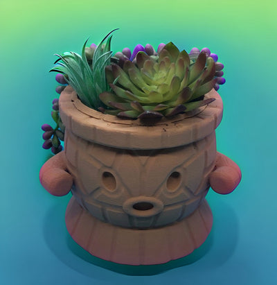 Squeezoid Pot – 3D-printed succulent planter by 3DHotshop