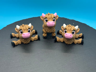 Articulated Highland Cow – 3D-printed articulated flexi fidget toy by 3DHotshop